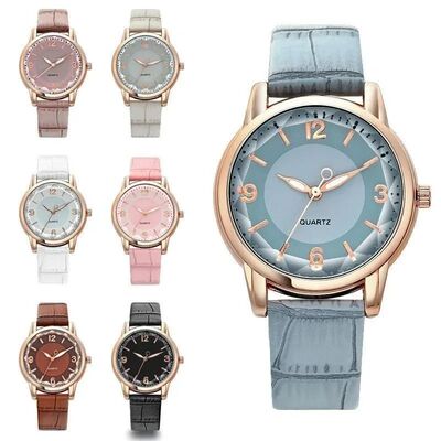 Leathe Stap Women's Watch Polygonal Glass Luxuy Women's