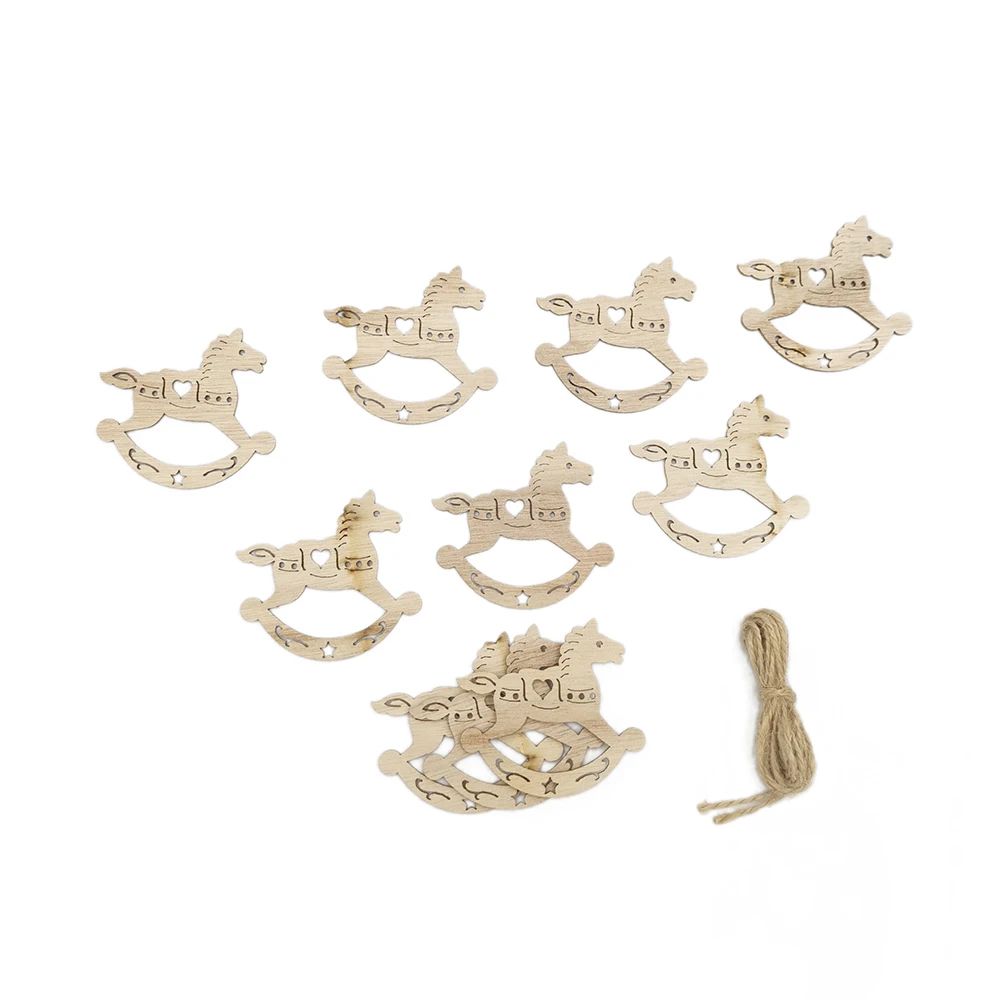 10pcs Wooden Hose Shaped Embellishments Hanging Onaments fo