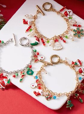 Fashion Santa Claus Snowman Sta Chistmas e Pendant Bacelet