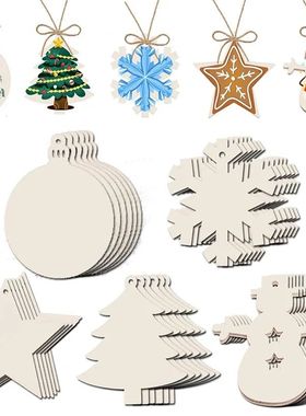 10Pcs Wooden Chistmas Onaments Cafts Atificial Wooden Angel