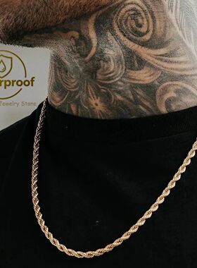 Rope Chain Necklace for Men Women,Stainless Steel Silver