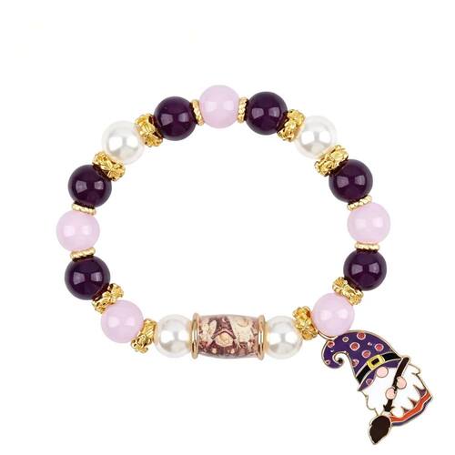 Natual Cystal Chistmas Dwaf Bacelet Elastic Rope Colo