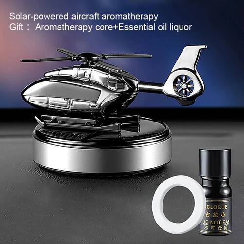 1PC Car Air Freshener Solar Helicopter Decoration Mini Car