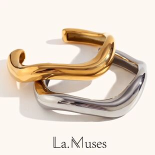 La.Muses Exaggerated Irregular Liquid Opening Stainless