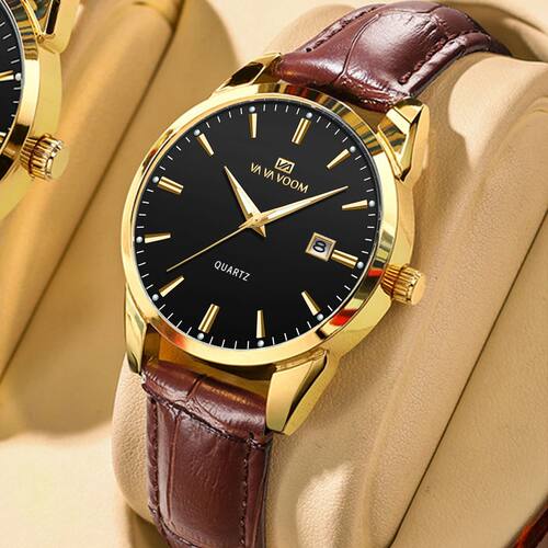 Women Watches Fashion 29mm  Classic  Clock Gold Leathe