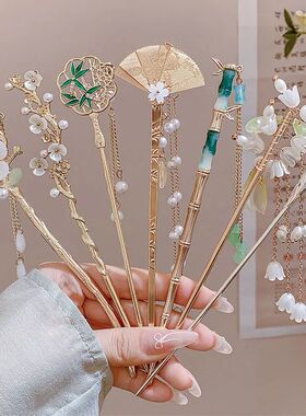 Elegant Chinese Style Hair Accessory Romantic Enameled