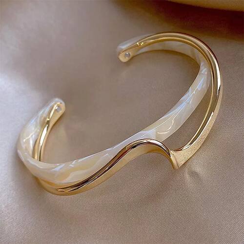 White Acrylic Bracelets Board Bend Metal Bangles Womens