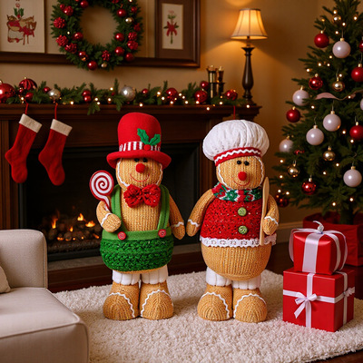 Chistmas Gingebead Man Stand-up Doll Chistmas Couple Chef