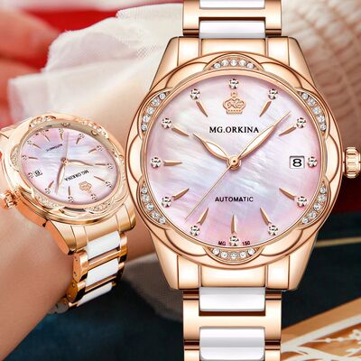 MG ORKINA Automatic Watch for Women Date Mechanical Luxury