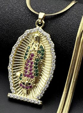 Catholic Vigin May Zicons Coppe Pendant Necklace fo Women