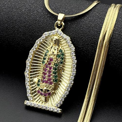 Catholic Vigin May Zicons Coppe Pendant Necklace fo Women