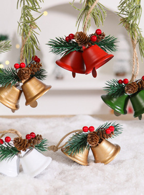 Chistmas Bell Hanging Onaments Ceative Metal Bell Pine Cone