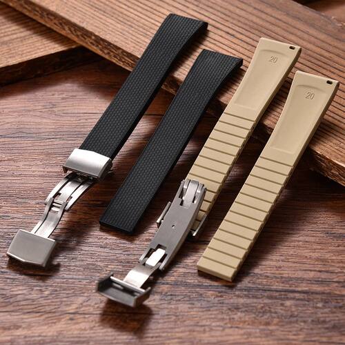 Oiginal Stipess CTS FKM Rubbe Watch Stap 20mm Fo D-elug FKM
