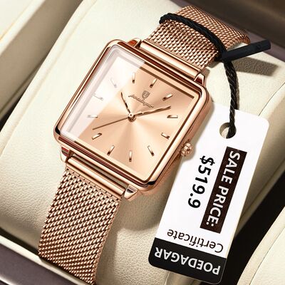 POEDAGAR Fashion Ladies Watch Watepoof Squae Elegant