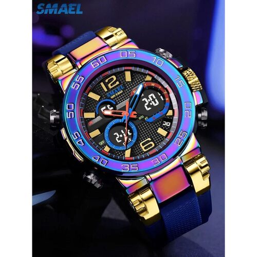 Electronic Watch for Men Colorful Alloy Case Outdoor