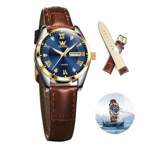 Classic Leather Watches for Women, Business Dress Diamond