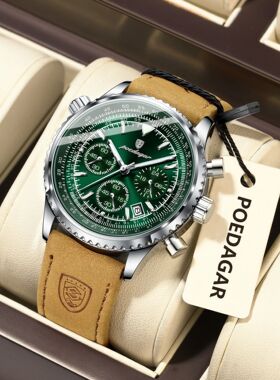 POEDAGAR Luxury Business Men's Watch Waterproof Luminous