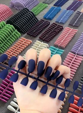 120pcs Random Colos Coffin Shot Long Matte False Pess on