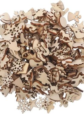 50PCS Natual Wood Chip DIY Chistmas e Decoation Chistmas
