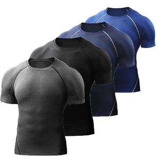 Men Summer Elastic Sportswear Running Compression Shirts