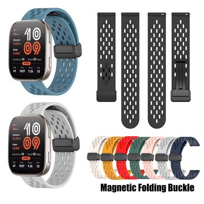 Breathable Silicone Strap Magnetic Buckle Band For Huami