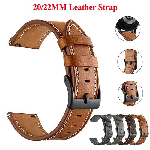 20 22mm Leather Watch Straps For Huawei Watch 4/3/GT3/2 Pro