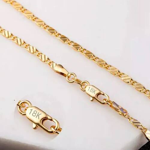 Fashion 18k Gold Necklace 2MM 16/18/20/22/24/26/28/30 Inch