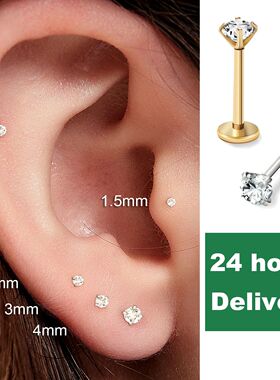 2/8PCS Stainless Steel Eearring Nose Stud Cartilage