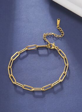 Stainless Steel Bracelet for Women Paperclip Chain