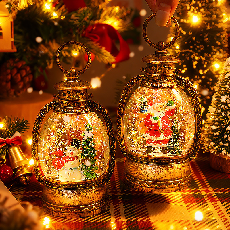 圣诞节小夜灯房间装饰布置高级氛围灯儿童飘雪圣诞树桌面创意摆件