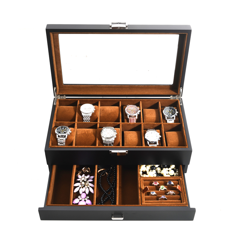 梦冉手表眼镜首饰收纳盒高档烤漆