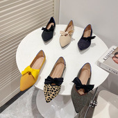 单鞋 女2023蝴蝶结针织编织鞋 外贸跨境飞织蛋卷鞋 王妃鞋 flat shoes