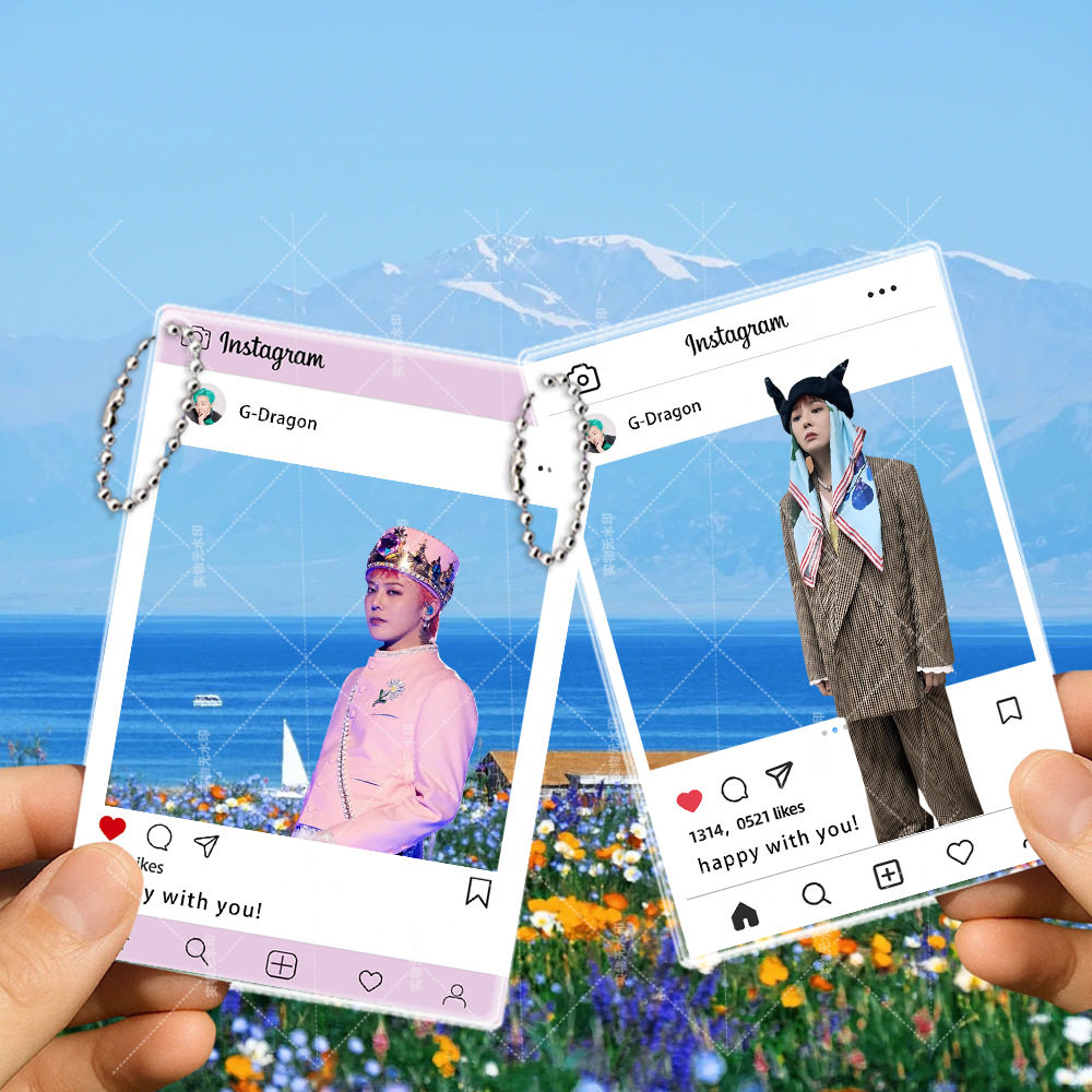 权志龙GD粉丝应援周边高清亚克力透卡合影卡书包装饰挂件生日礼物