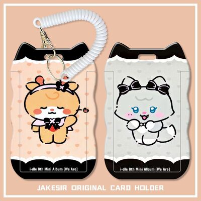 idle叶舒华宋雨琦学生滑盖猫耳朵卡套饭卡公交身份证套弹簧绳