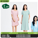 冰丝 胡可 松山棉店小薄荷女带胸垫睡裙夏纯棉短袖