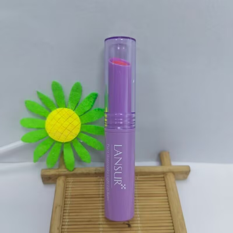 福利~兰瑟植物水彩轻唇膏2.2g滋润保湿补水学生干裂口红打底无色