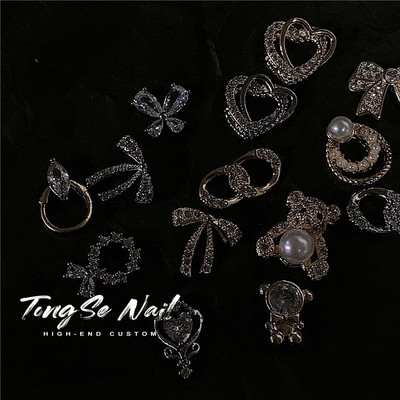 2021l新品S4系列64-78款金色锆石饰品美甲饰品指甲装饰美甲店专用