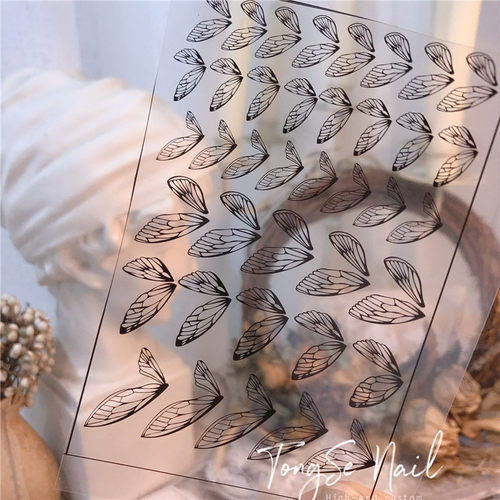 diy蝉翼滴胶手工蝴蝶翅膀美甲