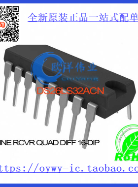 DS26LS32ACN IC LINE RCVR QUAD DIFF 16-DIP DS26LS32ACN