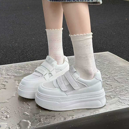 嘉俪多女鞋韩版休闲小白鞋牛皮网