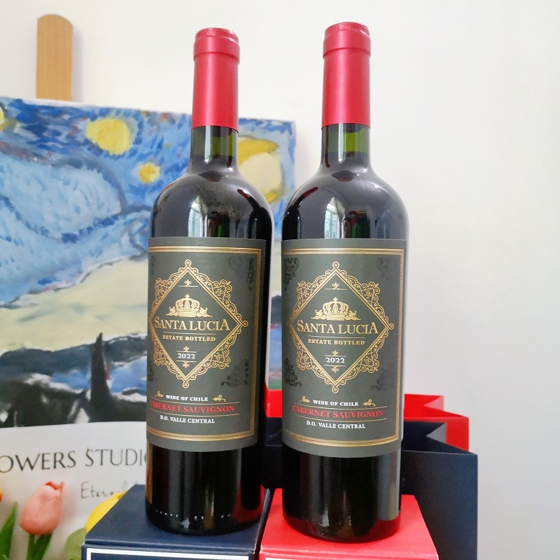 圣露西赤霞珠半干红葡萄酒新鲜到港750ml装智利原瓶原装进口红酒