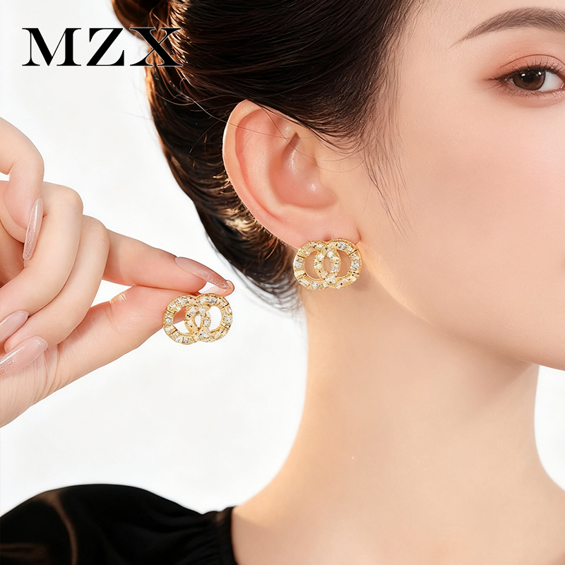 原创设计师磁吸可拆卸双C耳钉