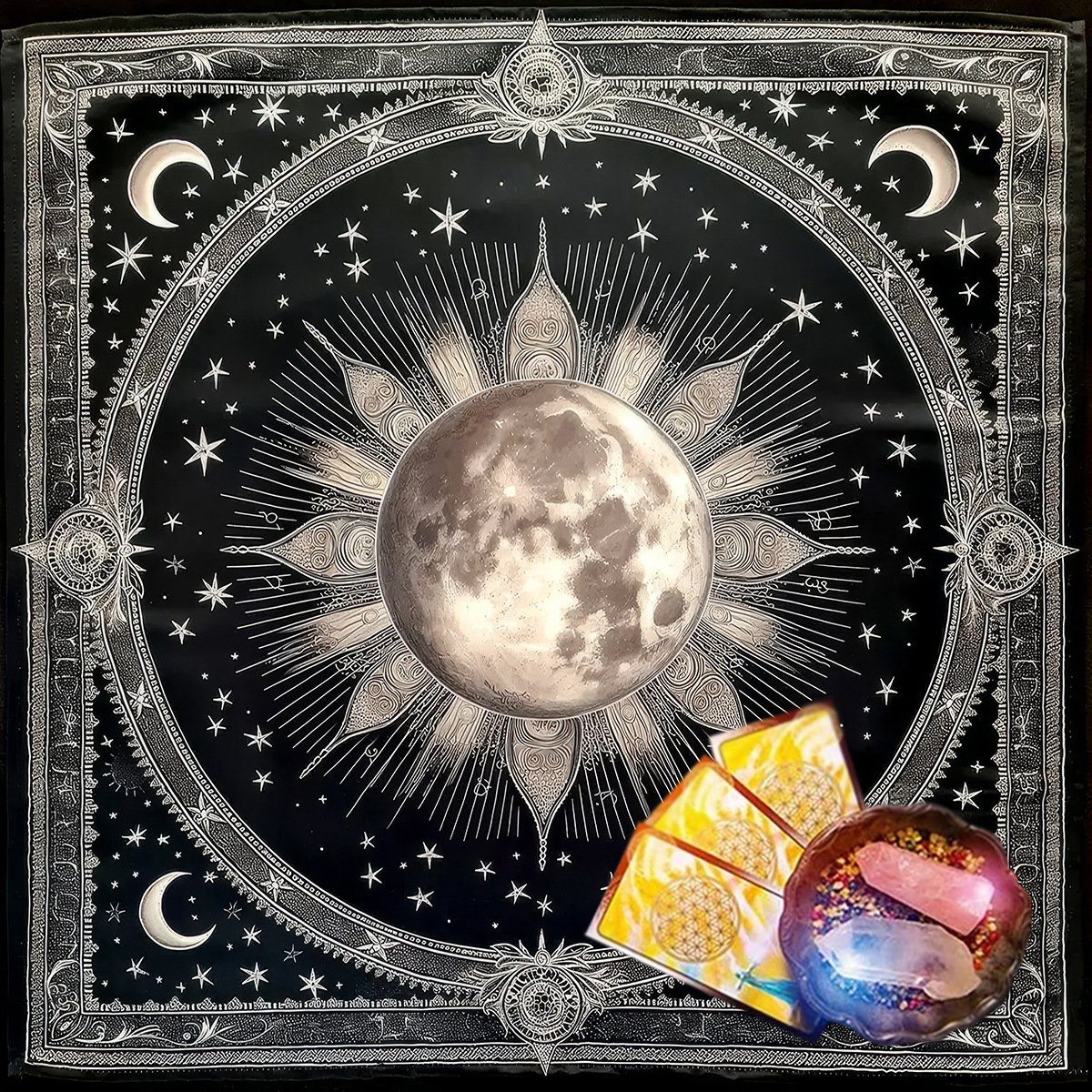 ins花朵生命之树塔罗牌桌布垫推牌卡塔罗牌tarot背景布桌游布定制