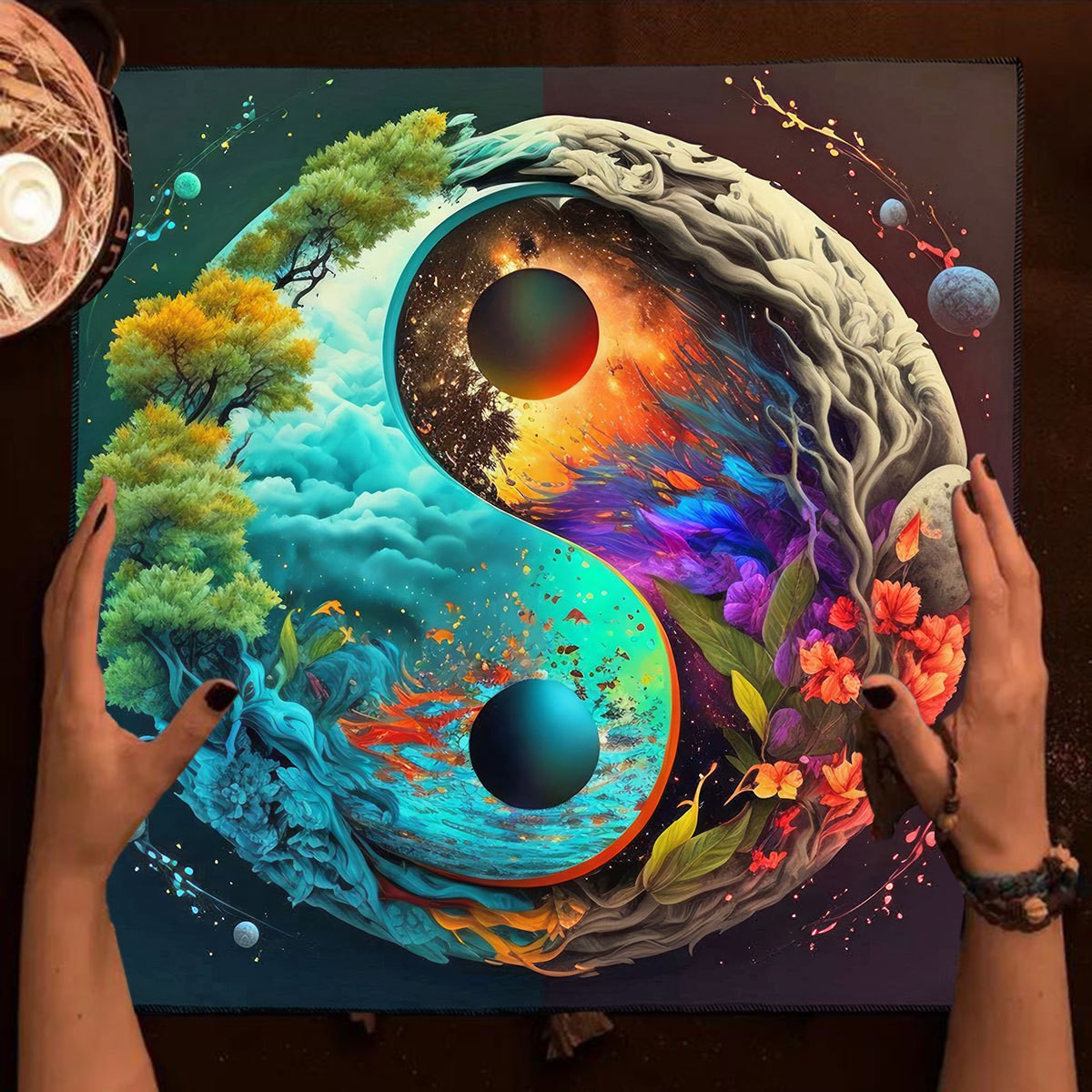 阴阳太极塔罗牌tarot小尺寸桌布