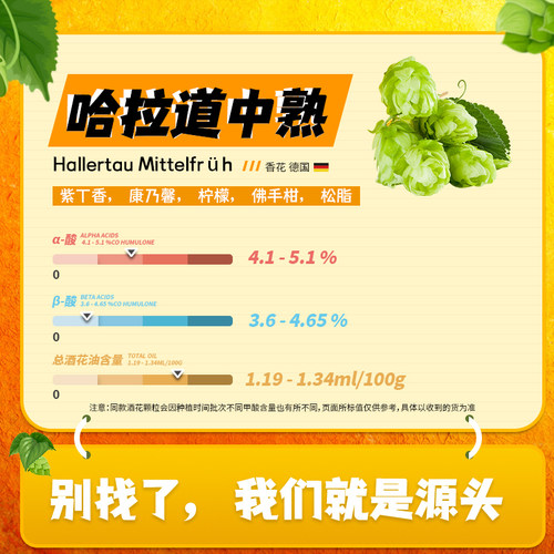 德国哈拉道中熟MF啤酒花25季香花
