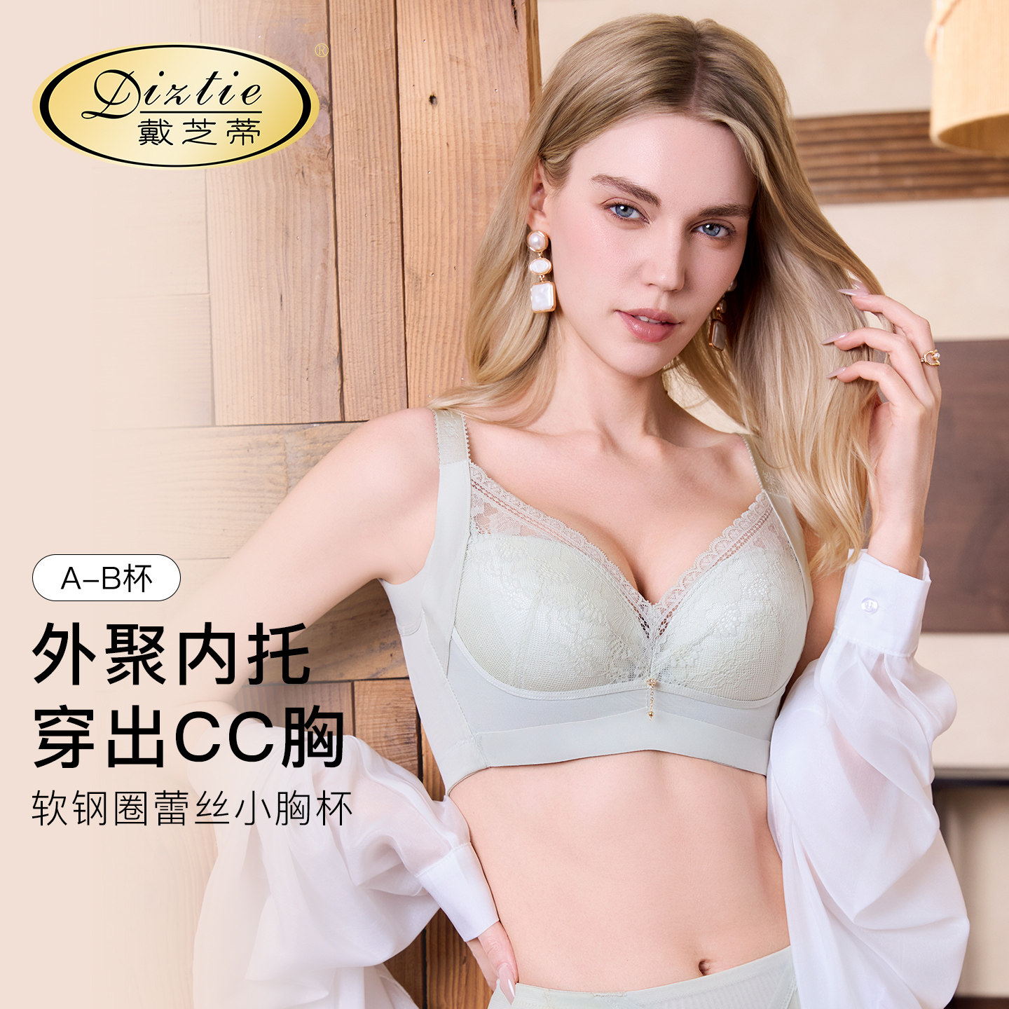 戴芝蒂聚拢收副乳BC杯内衣上托防外扩调整型文胸新品GC105998