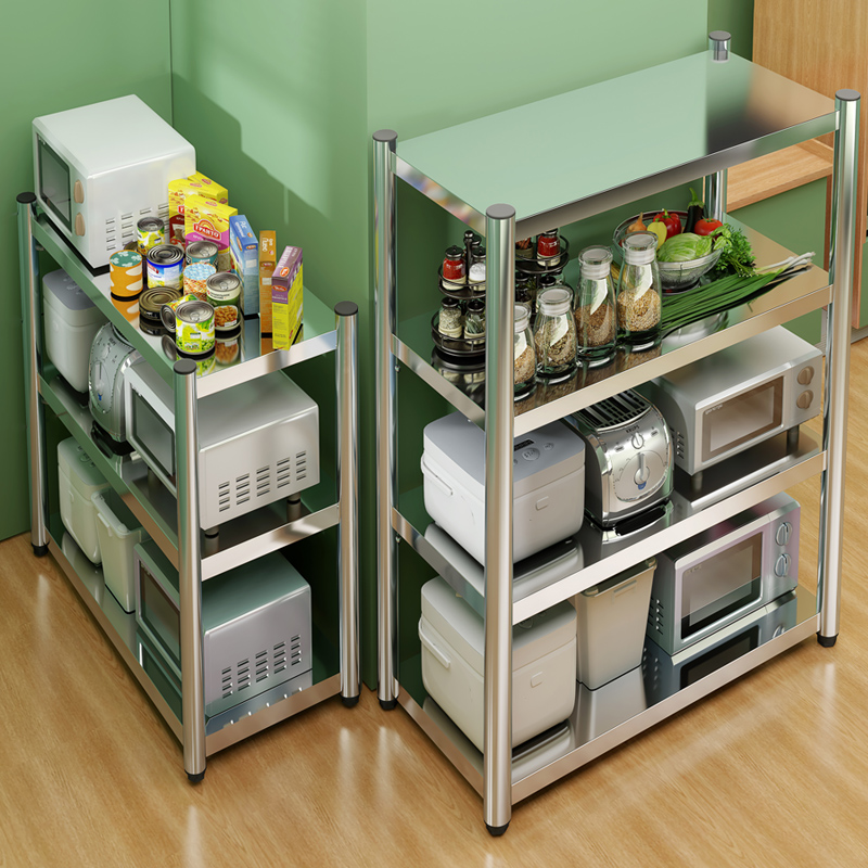 304不锈钢厨房置物架微波炉架子