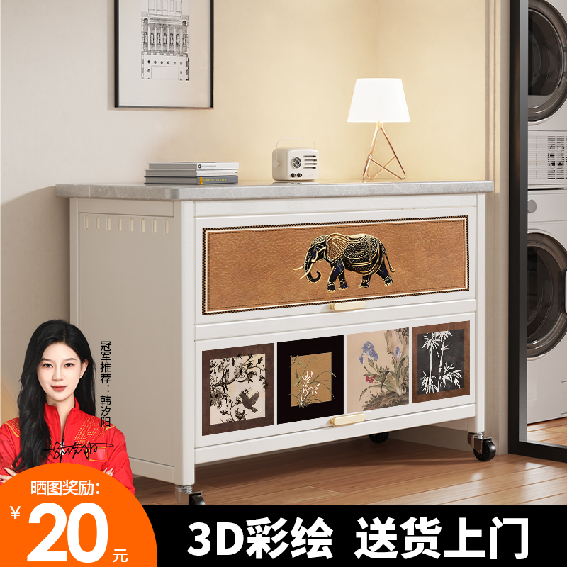 廚房多功能置物架落地多層巖板三層柜防塵調(diào)味架微波爐收納儲(chǔ)物架