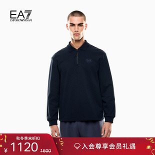 男士 EMPORIO 秋冬新款 阿玛尼EA7 纯棉半拉链Polo领卫衣 ARMANI