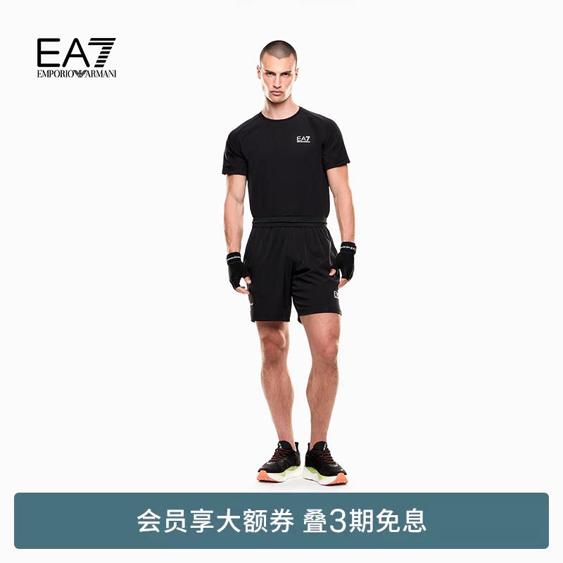 EMPORIO ARMANI/阿玛尼EA7/春夏男士圆领短袖T恤短裤跑步运动套装